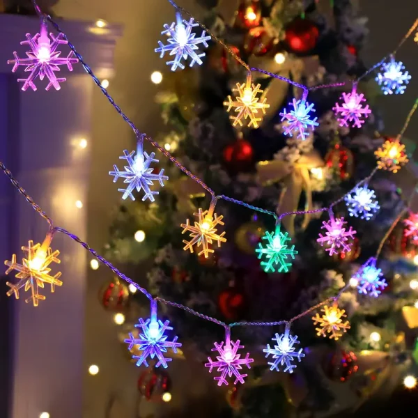 Snowflake LED String Lights | USB/Battery Powered - Image 5