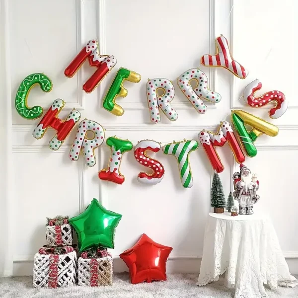 Merry Christmas Alphabet Balloons | Festive Christmas Decor - Image 4