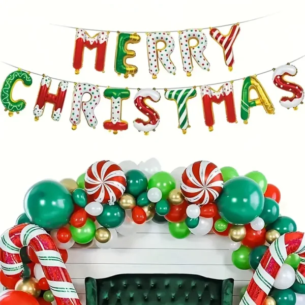 Merry Christmas Alphabet Balloons | Festive Christmas Decor - Image 2