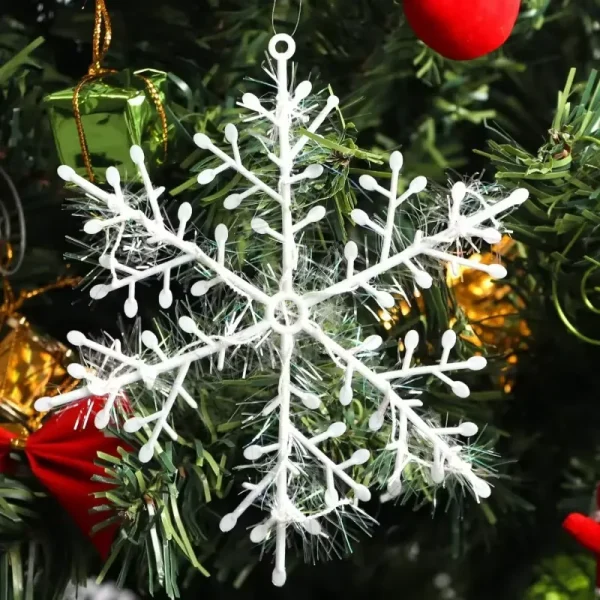 30Pcs Glitter Christmas Snowflake Ornaments | DIY Decor - Image 6