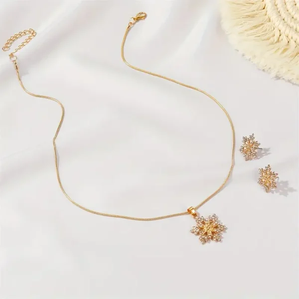 3-Piece Christmas Snowflake Jewelry Set | Elegant Holiday Accessories - Image 3