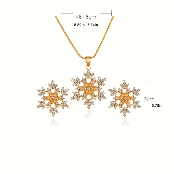 3-Piece Christmas Snowflake Jewelry Set | Elegant Holiday Accessories - Image 5