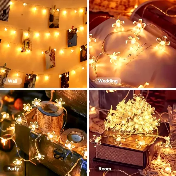 Cherry Blossom LED String Lights | Romantic Indoor & Outdoor Decor - Image 2