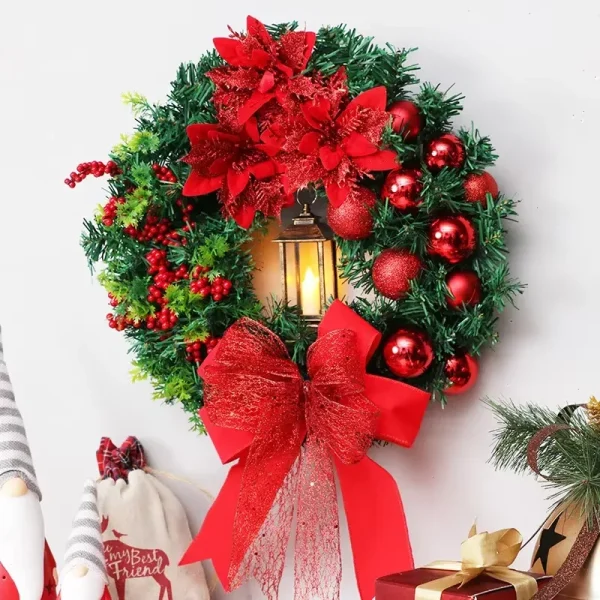 Christmas Wreath for Front Door | Red & Gold Elegance - Image 6