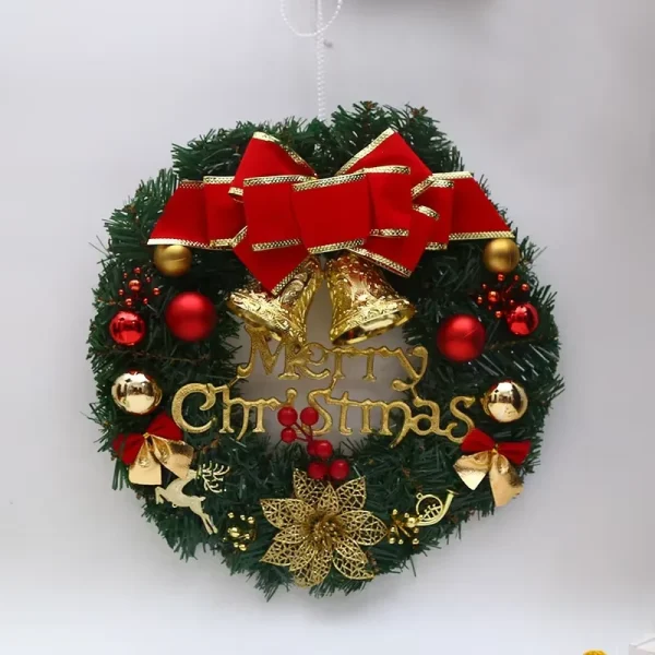 Christmas Wreath for Front Door | Red & Gold Elegance - Image 2