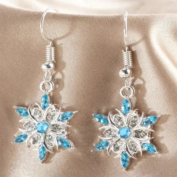 Elegant Blue Snowflake Jewelry | Crystal Zircon Jewelry - Image 4