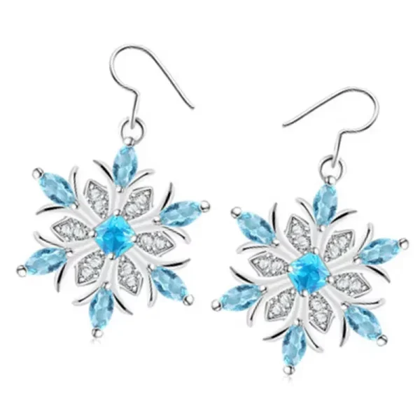 Elegant Blue Snowflake Jewelry | Crystal Zircon Jewelry - Image 3