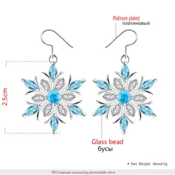 Elegant Blue Snowflake Jewelry | Crystal Zircon Jewelry - Image 6