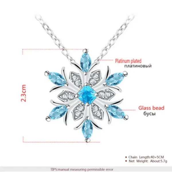 Elegant Blue Snowflake Jewelry | Crystal Zircon Jewelry - Image 5