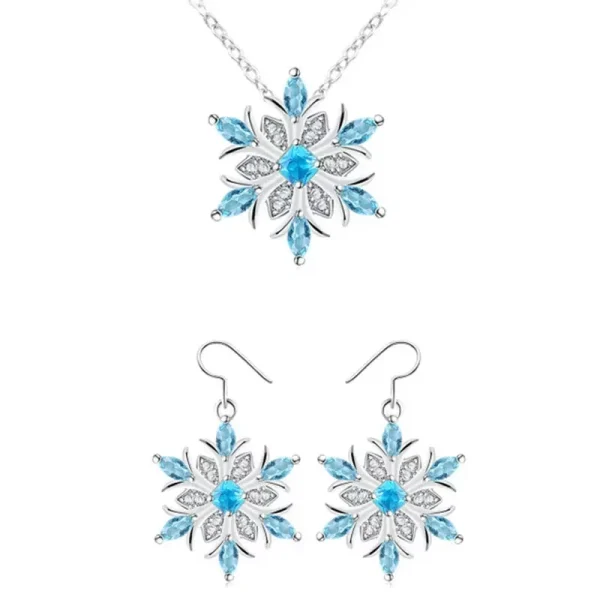 Elegant Blue Snowflake Jewelry | Crystal Zircon Jewelry