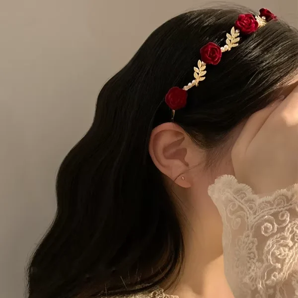 Elegant Rose Vine Headband | Bridal Hair Accessory - Image 6