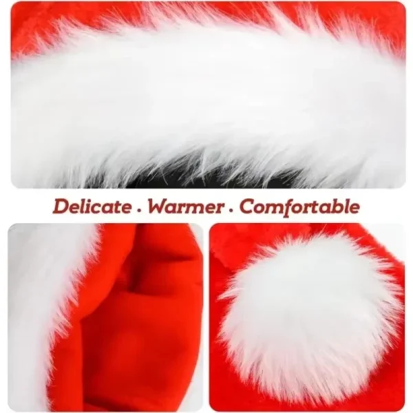 Plush Christmas Santa Hat | Festive Holiday Accessory - Image 5