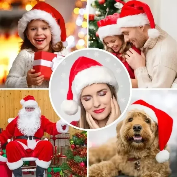 Plush Christmas Santa Hat | Festive Holiday Accessory