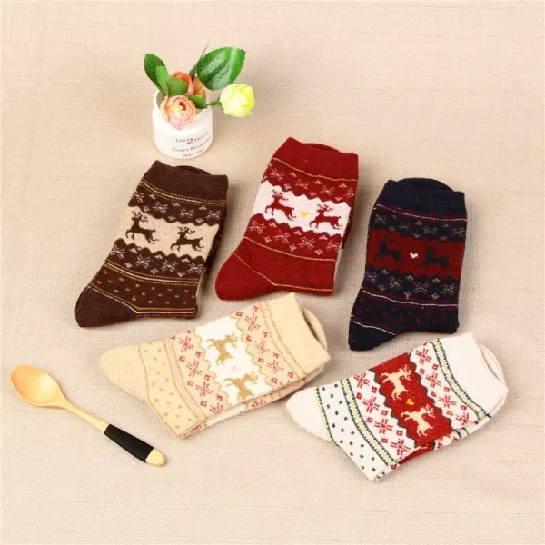 Warm Women’s 3D Striped Christmas Socks | Cozy & Stylish - Image 2