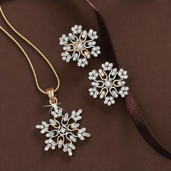 3-Piece Christmas Snowflake Jewelry Set | Elegant Holiday Accessories