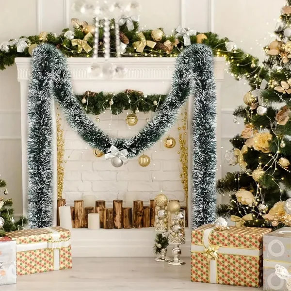 200Cm Christmas Tinsel Garland | Madder Flower Ribbons